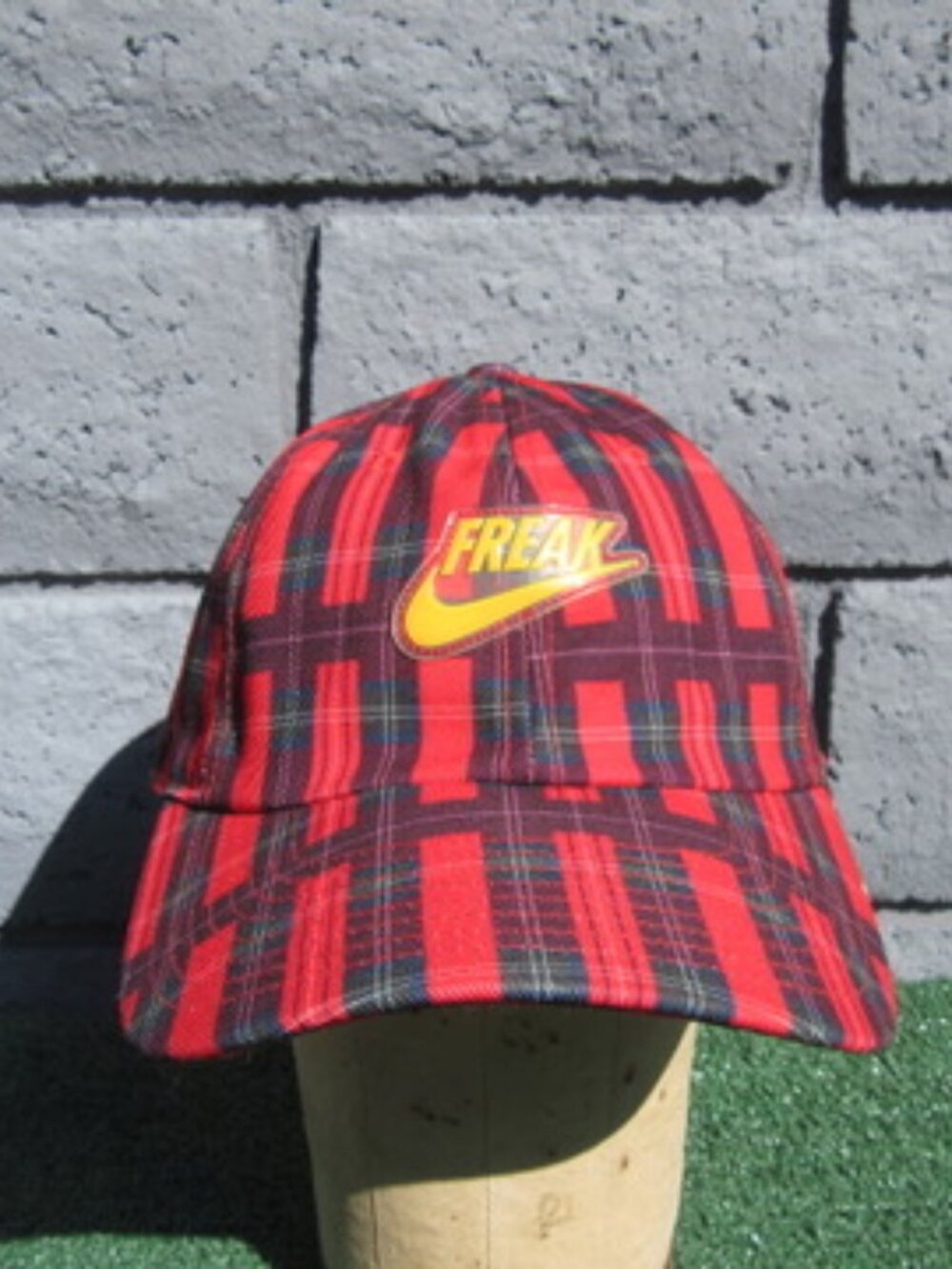 Nike Swoosh The Greek Freak MVP Giannis Antetokounmpo Red Plaid Baseball Hat Cap